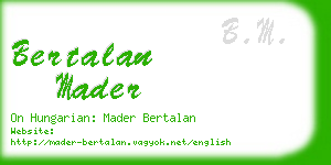 bertalan mader business card